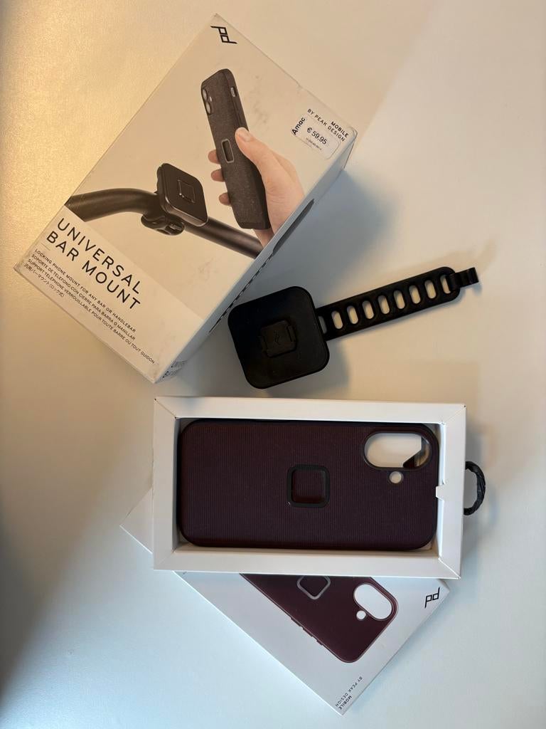 Peak Design Mobile Universal Bar Mount en telefoonhoes, Textiel, MagSafe, Hoesje of Tasje, Ophalen of Verzenden