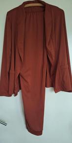 Terracotta travelstof pak Mt 44, Ophalen of Verzenden, Gedragen, Overige kleuren, Kostuum of Pak