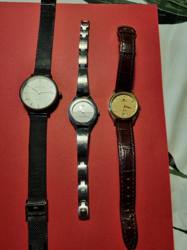 Station herenhorloge zwart zilver analoog kwarts metaal lederen polshorloge