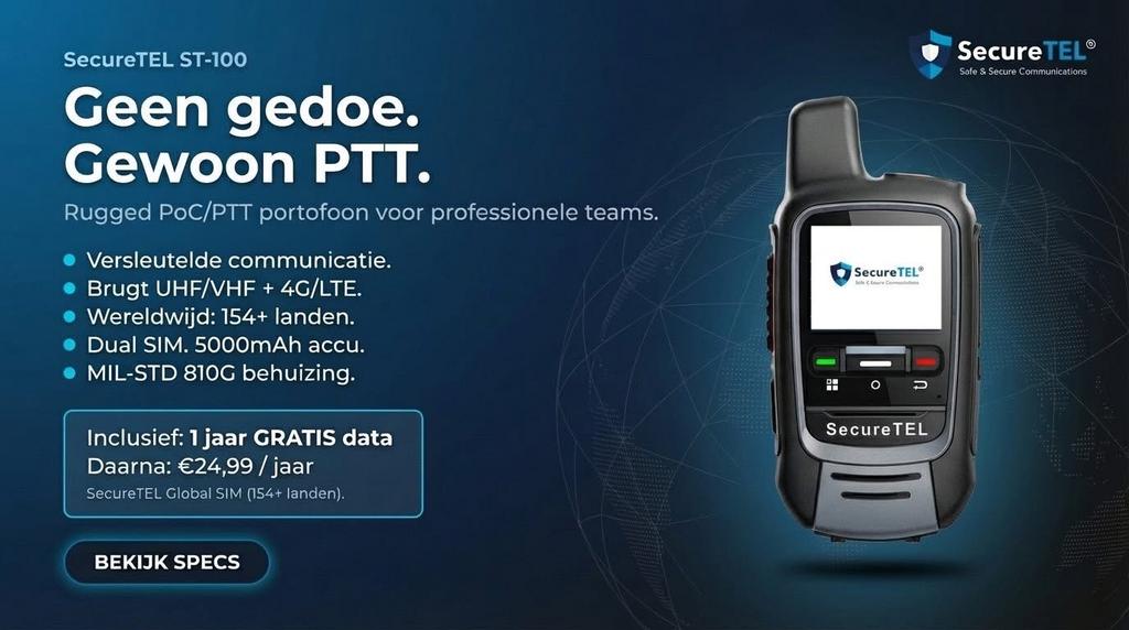 #SecureTEL # ST-300 PTT/PoC/Portofoon - 154+ landen bereik, Ophalen of Verzenden, Nieuw, 15 km of meer, Portofoon of Walkie-talkie