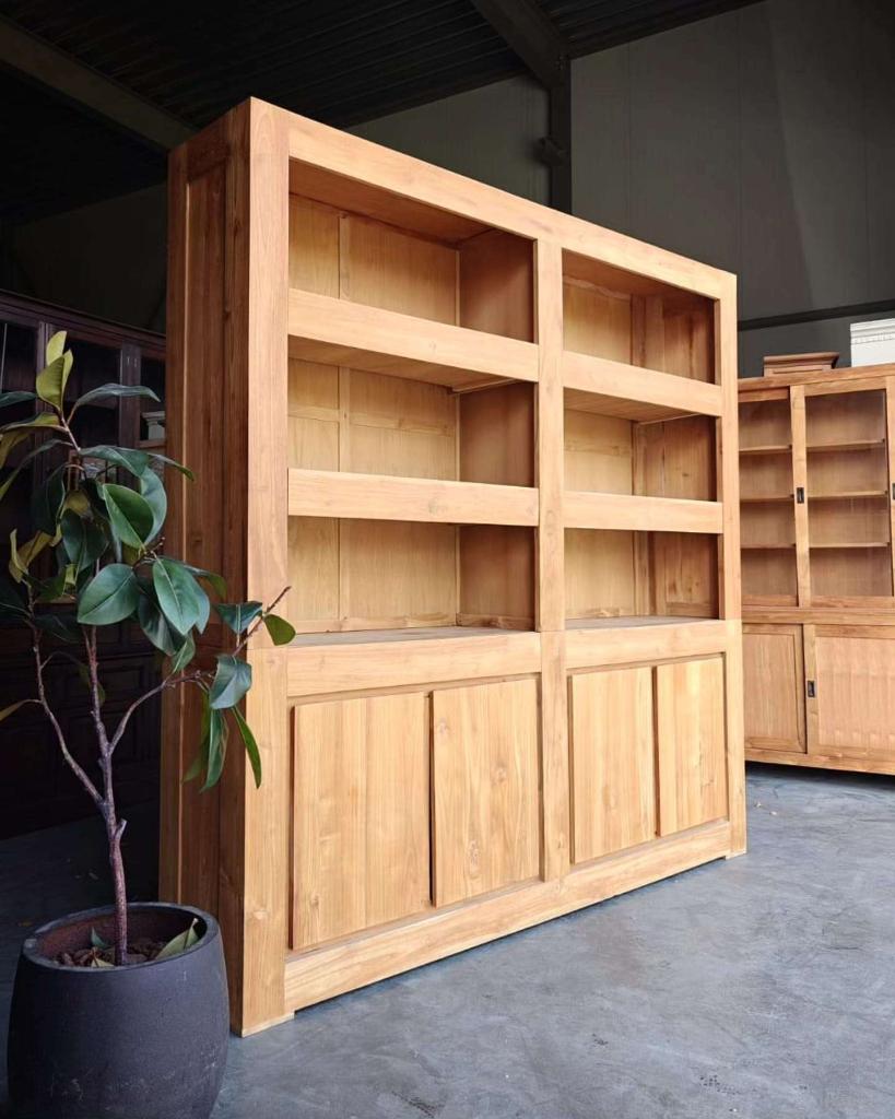 Prachtige teakhouten wandkast | Vakkenkast teak #5466, Niet ingevuld, Gebruikt, Met deur(en), 200 cm of meer