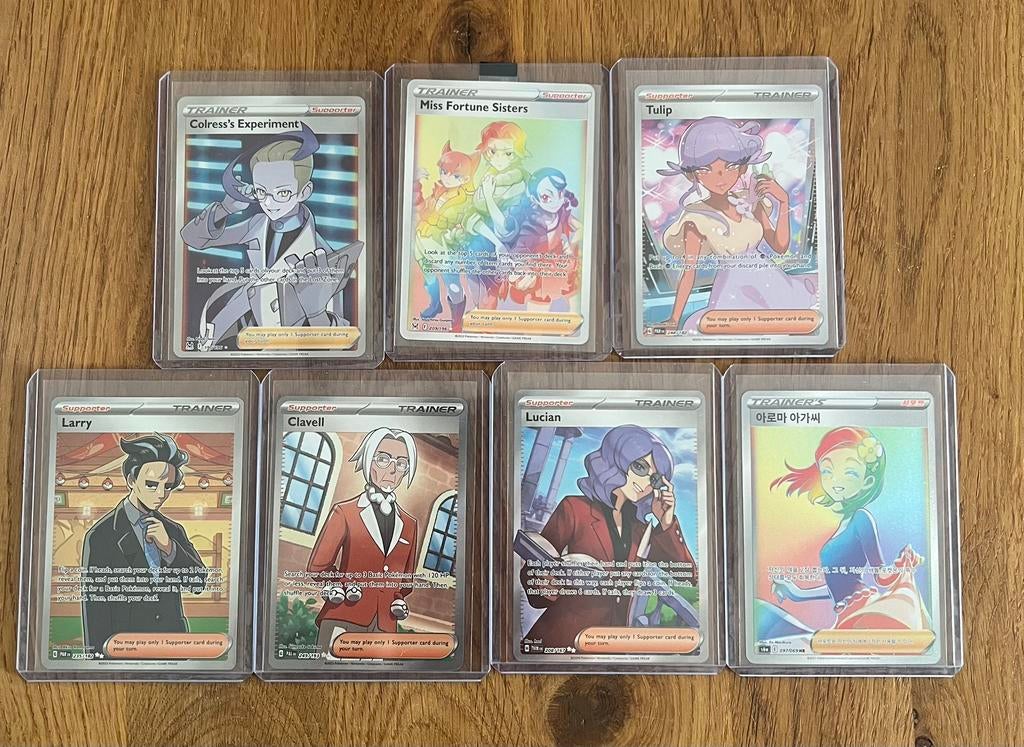 Pokemon trainer setje Full art/SR Prijzen in beschrijving, Ophalen of Verzenden, Zo goed als nieuw