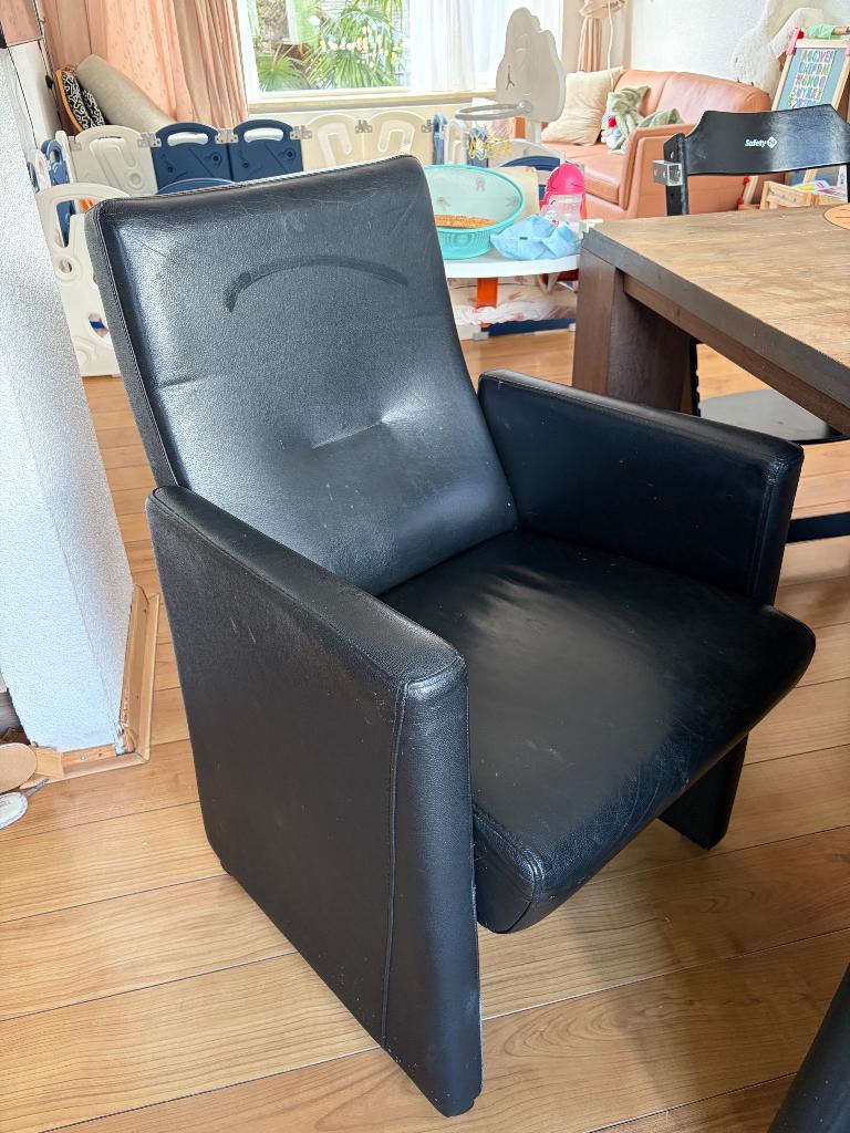 Black Dining chair (emergent selling), Ophalen, Gebruikt, Zwart, Leer