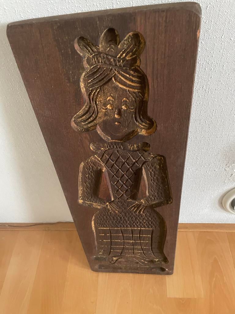 Antieke Speculaasplank Koningin - Houten Bakvorm, Ophalen