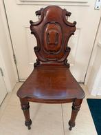 Antieke mahonie stoel met rijk houtsnijwerk, Ophalen