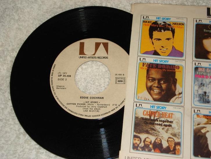 Eddie Cochran    Cotton Picker  / Summertime Blues, Cd's en Dvd's, Vinyl Singles, Zo goed als nieuw, Single, Pop, Ophalen of Verzenden
