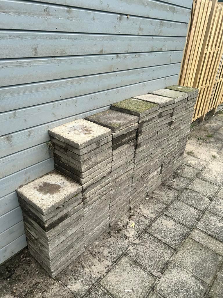 GRATIS Stoeptegels 30x30 - 144 stuks, Tuin en Terras, Ophalen, Gebruikt, 10 m² of meer, Beton