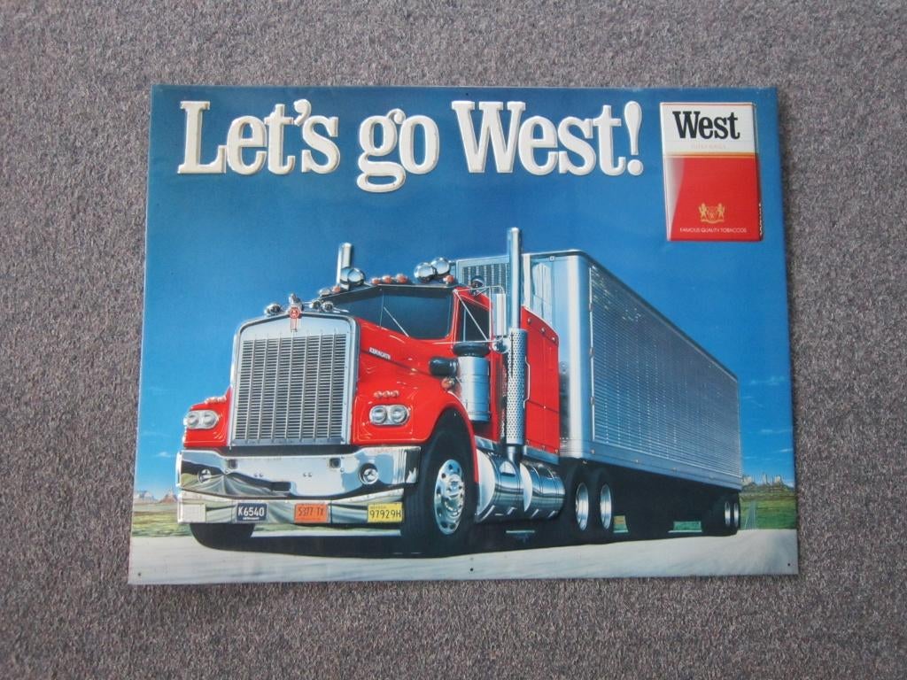 WEST SIGARETTEN BLIKKEN RECLAMEBORD, Verzamelen, Ophalen, Gebruikt, Reclamebord