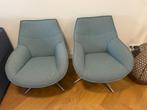 Twee Hulshoff draaifauteuils Nelly 380 kruisvoet Light Blue, Ophalen, Minder dan 75 cm, Zo goed als nieuw, Stof