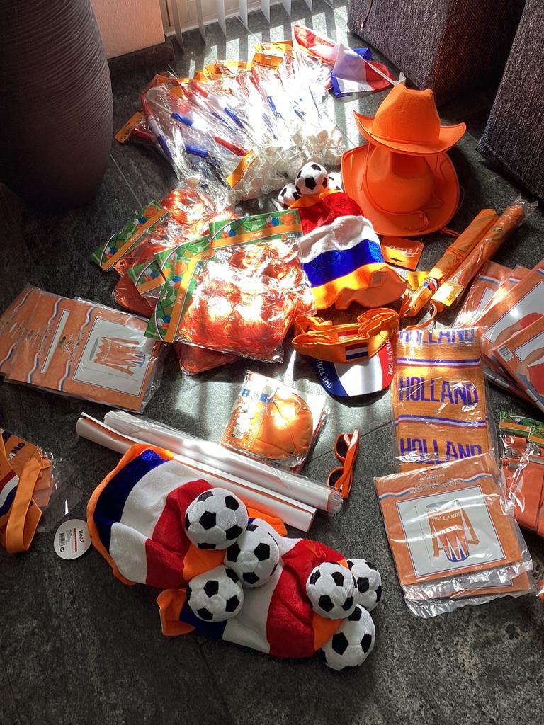 Grote partij oranje artikelen, Ophalen of Verzenden, Nieuw, Feestartikel, Oranje of Koningsdag