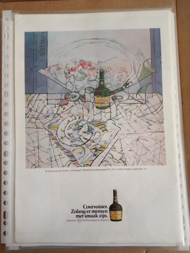 Hans Roebers Courvoisier advertentie 1978, Ophalen of Verzenden, 1960 tot 1980, Knipsel(s)