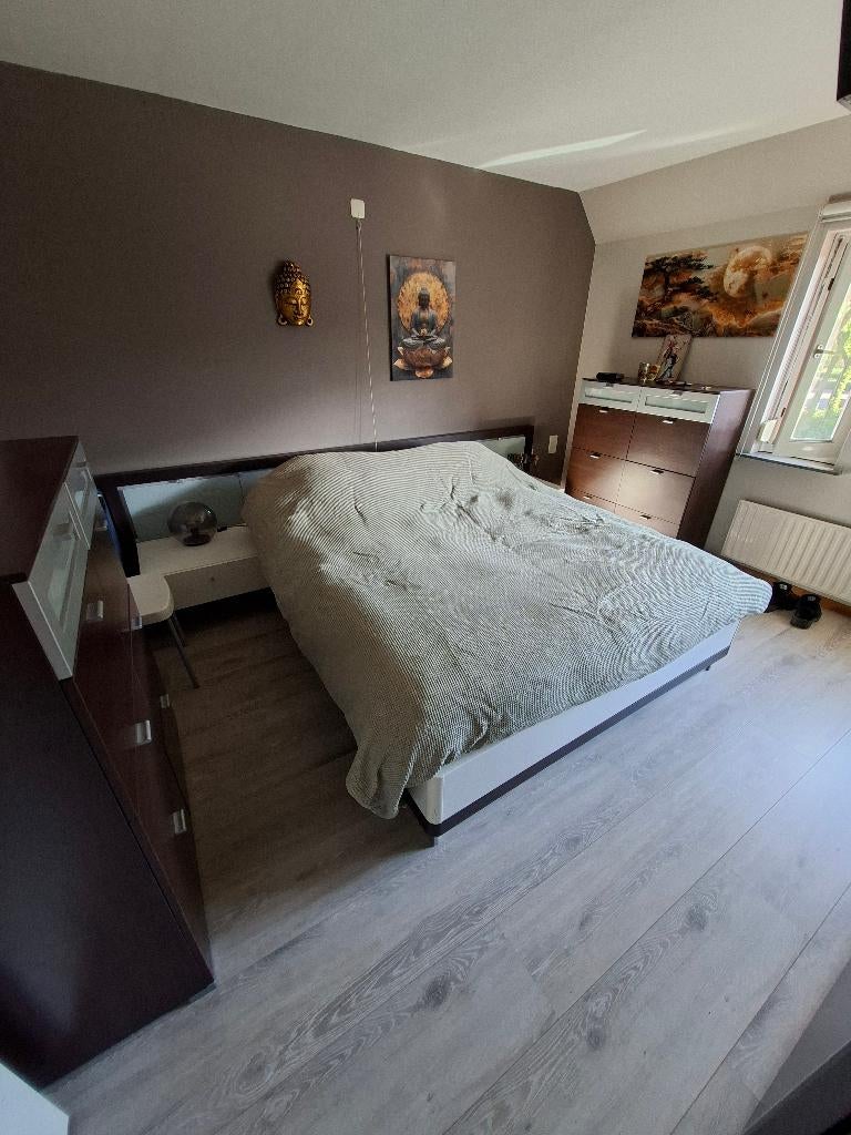 2 persoonsbed met electrische lattebodems, Ophalen, Gebruikt, 90 cm, Tweepersoons