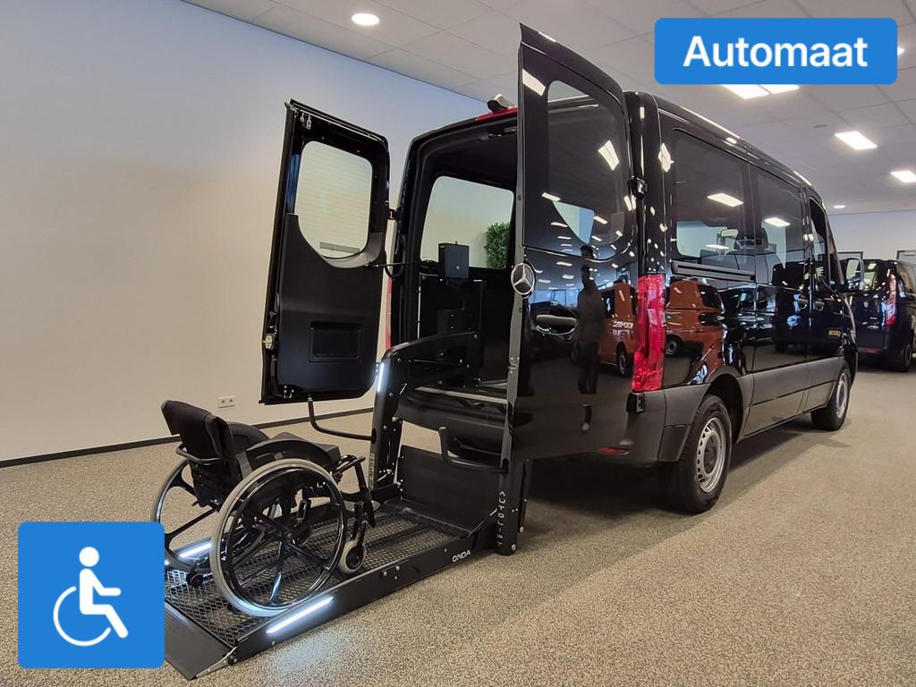 Mercedes Sprinter L1H1 Rolstoelbus Automaat, Auto's, Bestelauto's, Automaat, 12 maanden, Stof, Zwart
