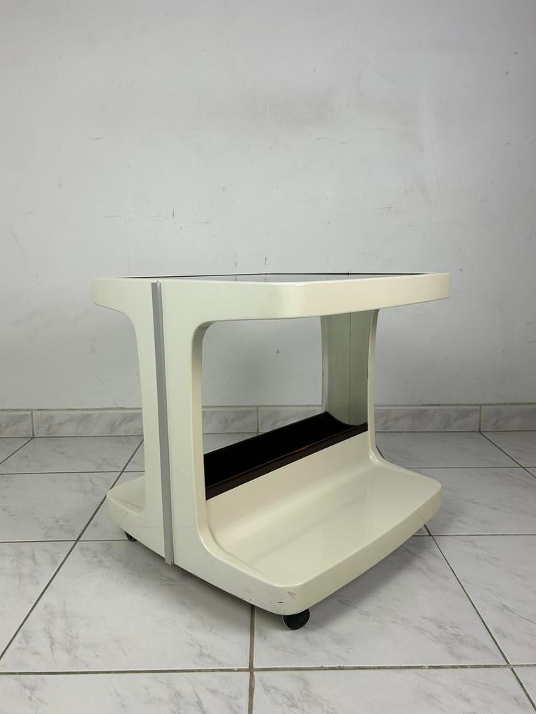 Vintage Flair holland bijzettafel space age, Huis en Inrichting, Tafels | Bijzettafels, 45 tot 60 cm, Gebruikt, Vierkant, Ophalen of Verzenden