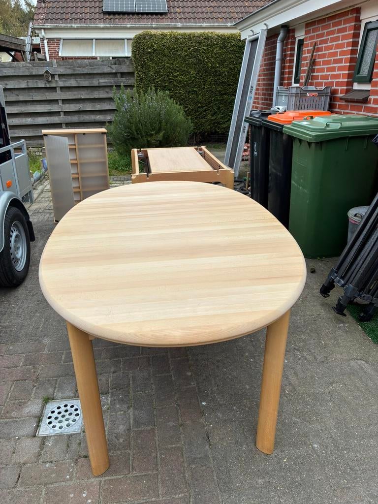 Eettafel uitschuifbaar, Huis en Inrichting, 200 cm of meer, Zo goed als nieuw, Ovaal, 50 tot 100 cm