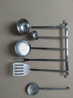 Roestvrijstalen Keukengerei Set met Ophangrek, Huis en Inrichting, Keuken | Keukenbenodigdheden, Ophalen of Verzenden