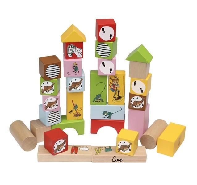 Cadeau idee? Pipi Langkous houten blokkenset, Kinderen en Baby's, Speelgoed | Houten speelgoed, Nieuw, Overige typen, Ophalen of Verzenden