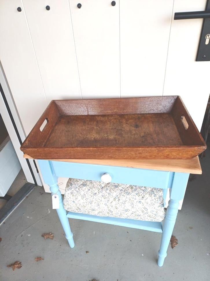 Brocante Houten Mangelbak Dienblad, Antiek en Kunst, Ophalen of Verzenden