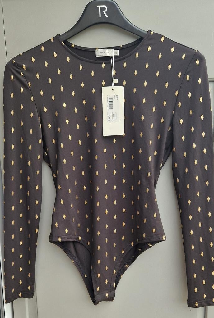 Vera&lucy bodysuit | maat xs | zwart - goud | nieuw, Ophalen of Verzenden, Nieuw, Maat 34 (XS) of kleiner, Zwart