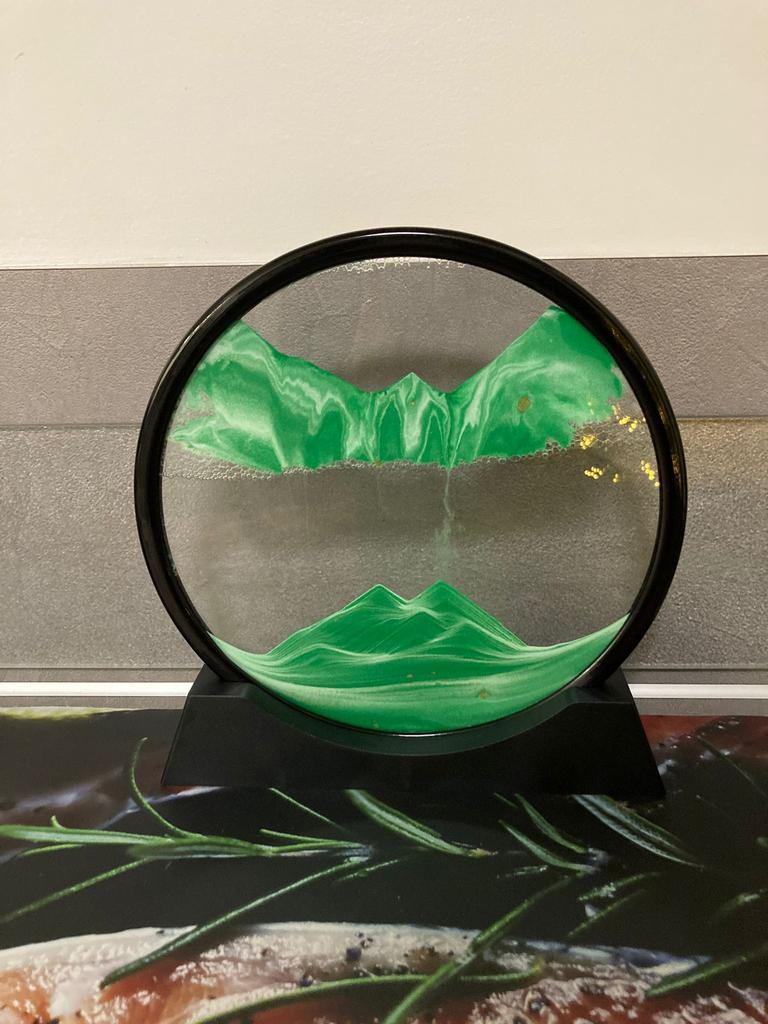 3D Zandloper Drijfzand Bewegend Zand Kunst, Ophalen of Verzenden, Gebruikt