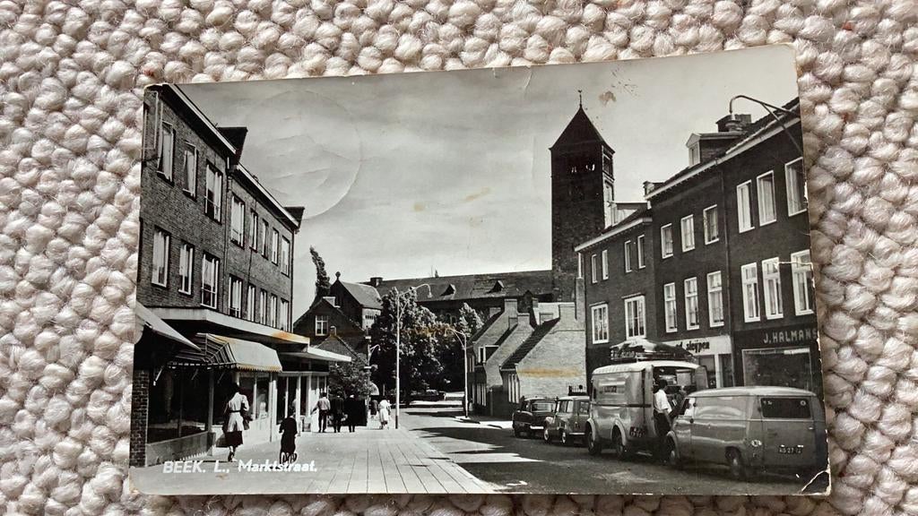 Ansichtkaart Beek L. Marktstraat 1963. 914, Ophalen of Verzenden, 1960 tot 1980, Gelopen, Limburg