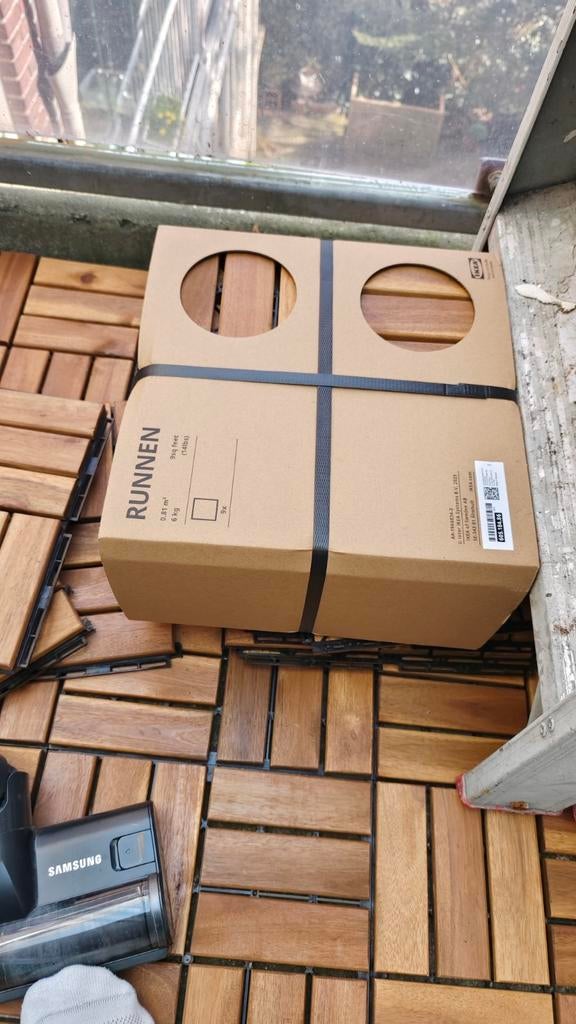 14 IKEA Runnen terrastegels - Houten vlondertegels, Tuin en Terras, Tegels en Klinkers, Ophalen, Nieuw, 5 tot 10 m², Hout