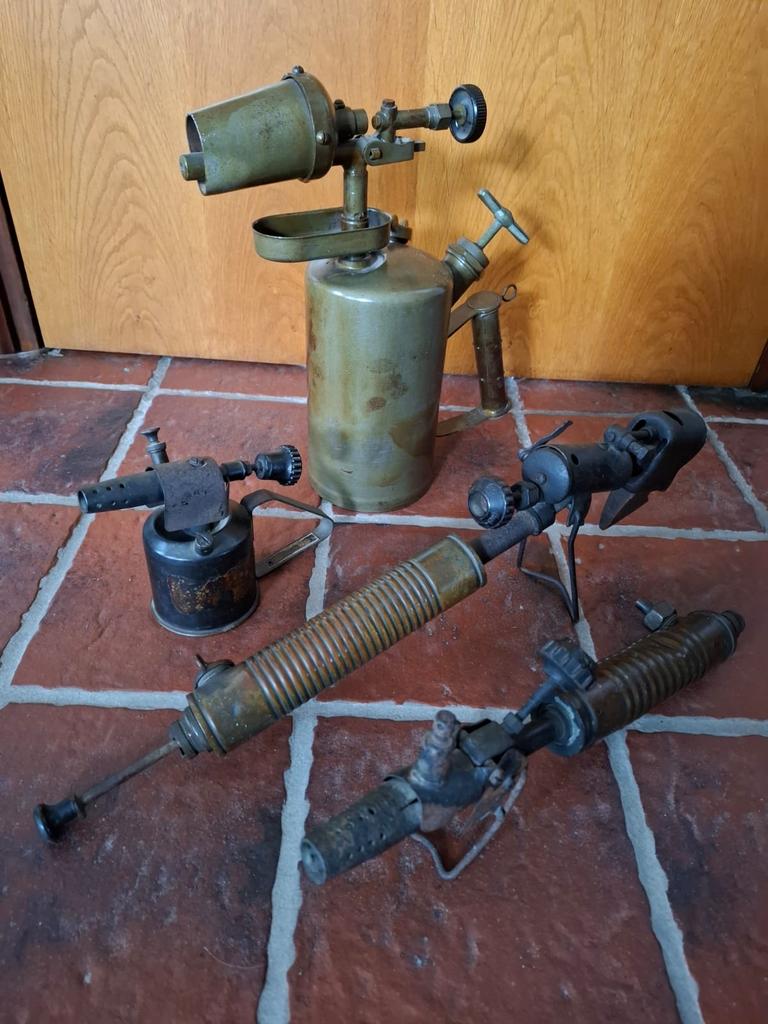 Set oude benzine branders te koop., Antiek en Kunst, Ophalen