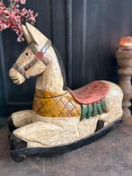 Oud houten hobbelpaard India, Huis en Inrichting, Woonaccessoires | Overige, Ophalen, Zo goed als nieuw