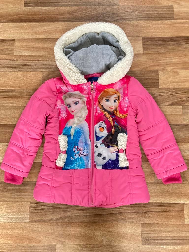 Warme Frozen jas voor meisjes - Maat 130, Ophalen of Verzenden, Gebruikt, Meisje, Jas