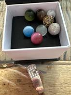 Zilveren Melano ring met 8 balletjes maat 17, Met kristal, Gebruikt, Ophalen of Verzenden, 17 tot 18