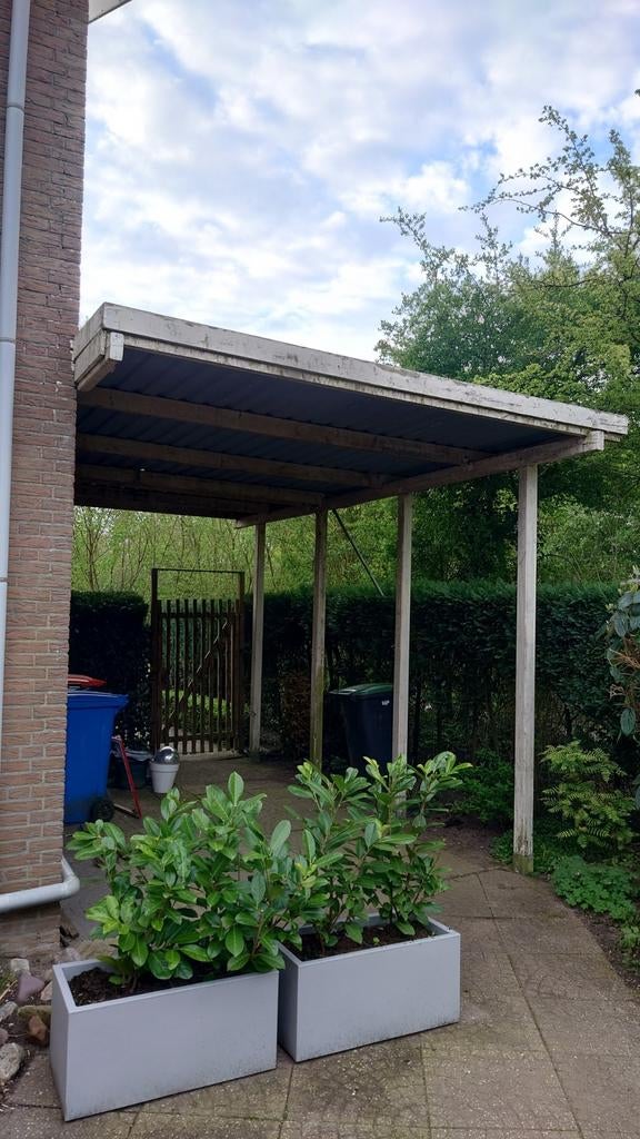 Carport 2 x 5m / afdak / overkapping / houten balken gratis, Ophalen, Gebruikt, Carport