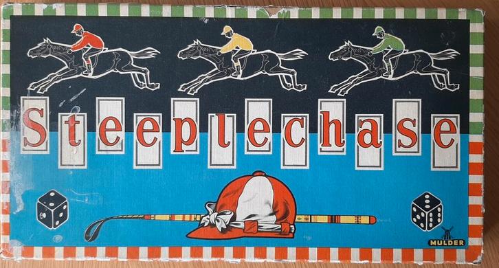 Vintage Steeplechase Paardenrace Bordspel - Mulder, Hobby en Vrije tijd, Gezelschapsspellen | Bordspellen, Gebruikt, Drie of vier spelers