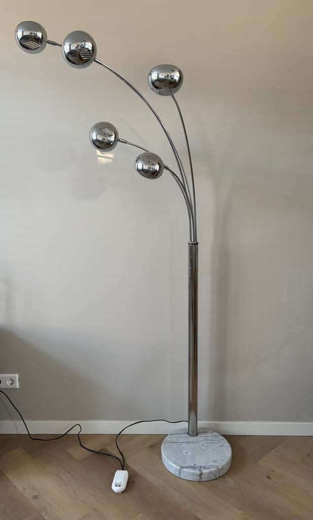 Kare Design staande lamp chroom 5 bollen, Ophalen, Zo goed als nieuw, 150 tot 200 cm