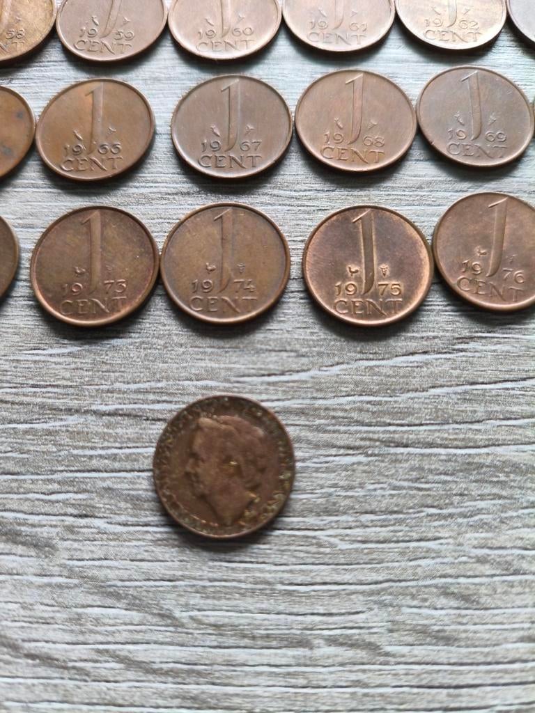 1 cent munten (1948, 1950-1977), Ophalen of Verzenden, Koningin Juliana, Setje