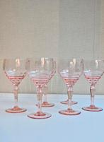 Zes "Rosaline" of "Blush Pink" kristallen wijnglazen, Vintage, Vintage, Overige typen, Vintage