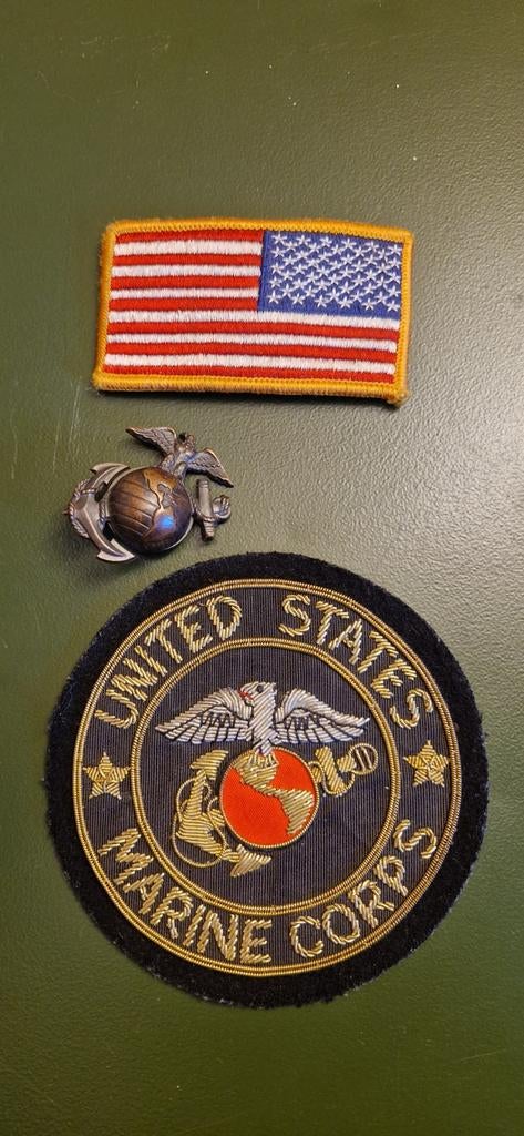 US Marine corps emblemen, Verzamelen, Militaria | Algemeen, Ophalen of Verzenden, Marine, Amerika, Embleem of Badge