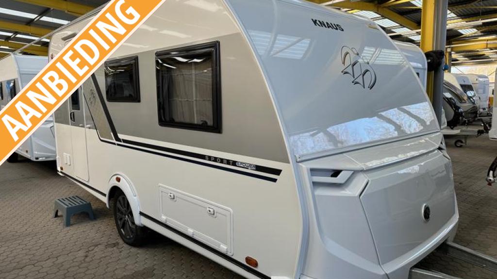 Knaus Sport E-Power 420 QD Dwars Bed 210 CM AIRCO, Caravans en Kamperen, Bedrijf, Treinzit, Tot en met 3, 4 tot 5 meter
