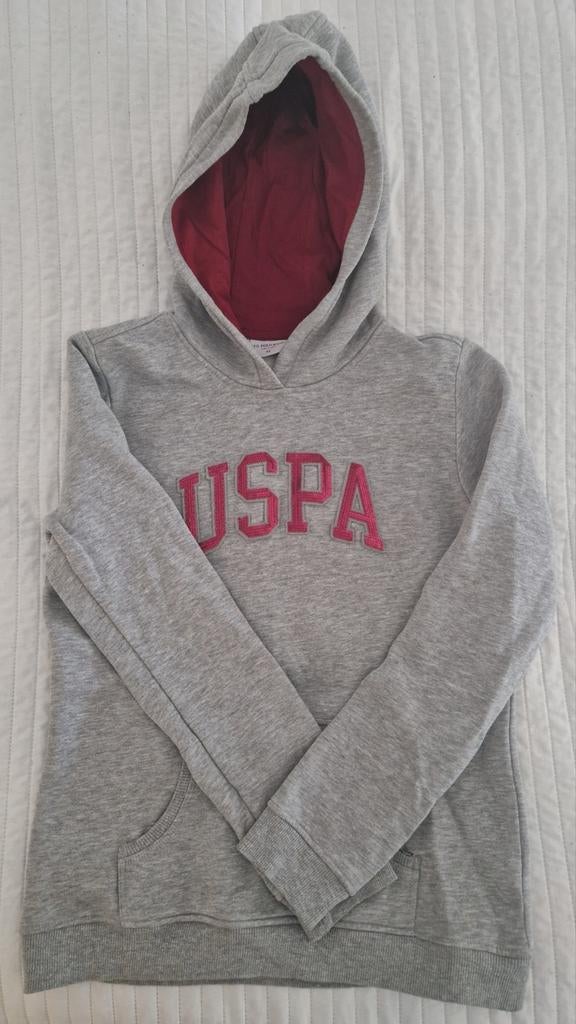 Uspa hoodie grijs maat m 38 u.s. polo assn. merk trui truien, Maat 38/40 (M), U.S. Polo assn., Verzenden, Grijs