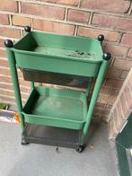 Handige groene trolley met 3 niveaus en wielen, Ophalen, Gebruikt