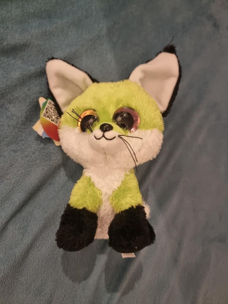 Groene vos knuffel met grote ogen, Verzenden, Nieuw, Overige typen