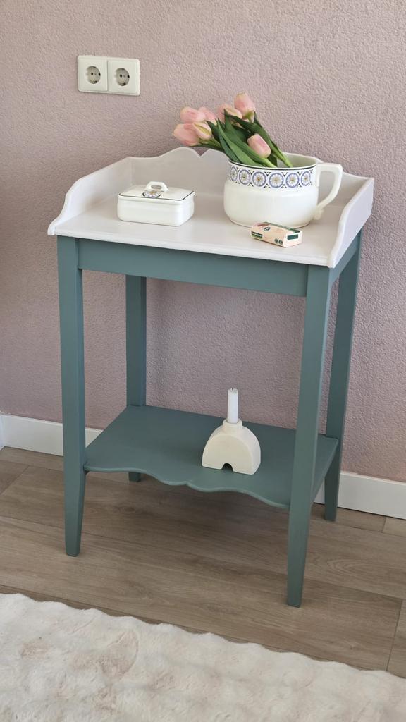 Antiek wastafeltje, Huis en Inrichting, Tafels | Sidetables, Ophalen, 50 tot 100 cm, Zo goed als nieuw, 25 tot 50 cm