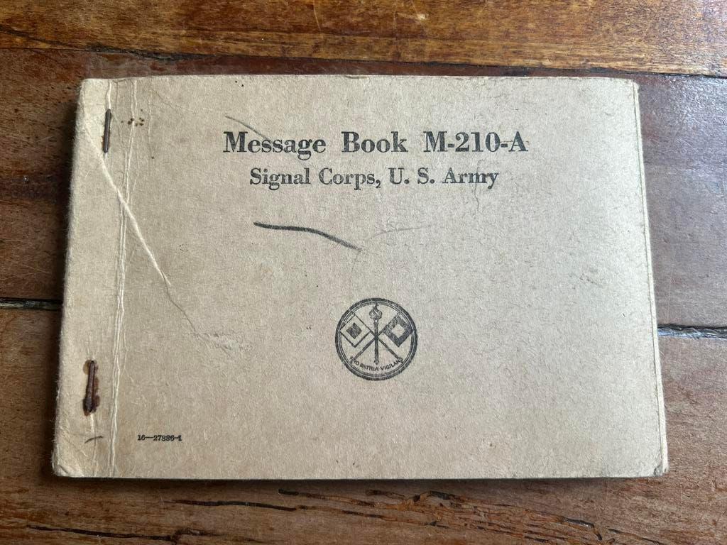 WO2 Amerikaans instructie message book M-210 Radio communic, Verzamelen, Militaria | Tweede Wereldoorlog, Ophalen of Verzenden