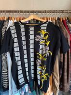 Madeleine gebreid dun shirt met bloemmotief, mt 46, Verzenden, Zwart, Maat 46/48 (XL) of groter, Zo goed als nieuw