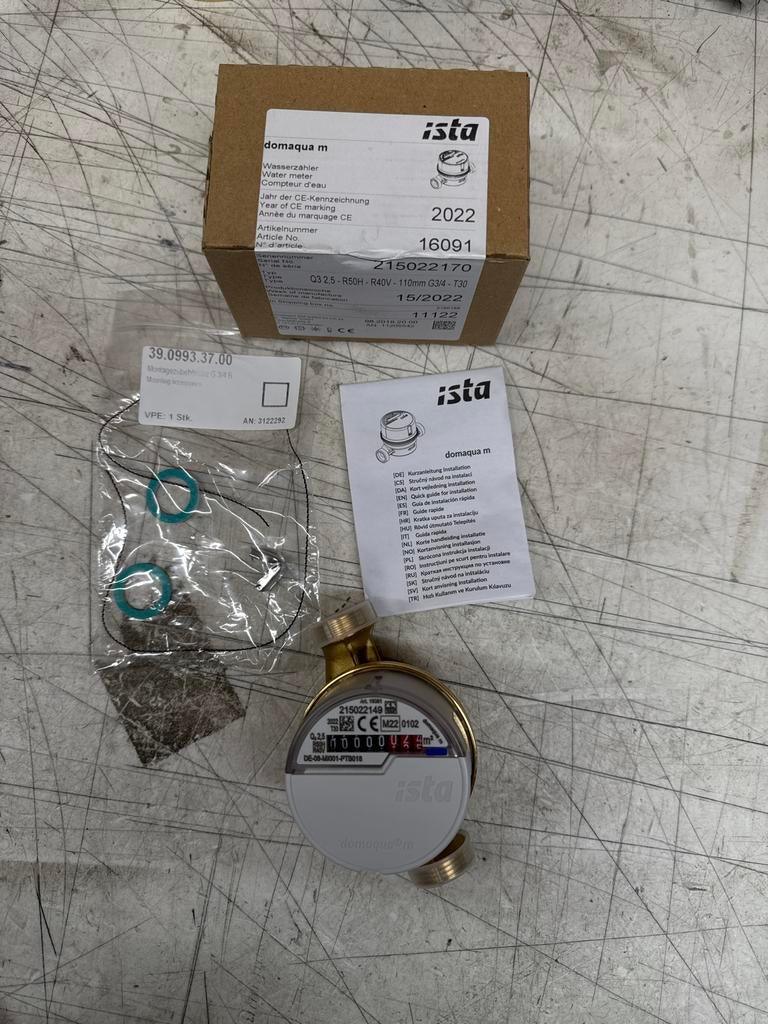 Ista Domaqua M watermeter - Nieuw in doos (18stuks), Doe-het-zelf en Verbouw, Buizen en Afvoer, Nieuw, Overige typen, Overige materialen