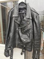 Zwaar leren bikerjack, Ophalen of Verzenden, Gedragen, Overige maten, Zwart