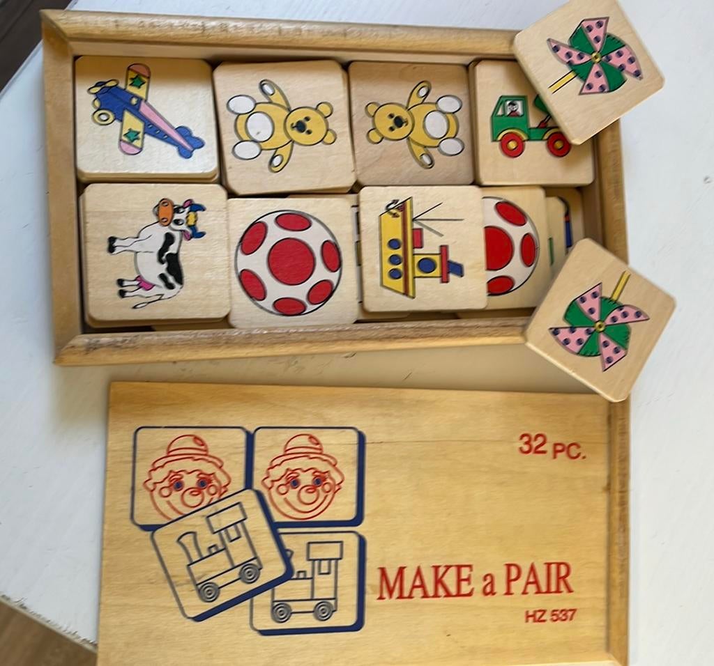 Houten memory, Hobby en Vrije tijd, Ophalen, Gebruikt