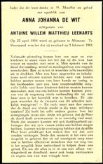 Wit de Anna Johanna Alkmaar 1914-1961 Roermond, Ophalen of Verzenden