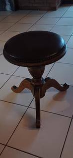 Antieke piano kruk met leren zitting 45x35, Ophalen, Gebruikt, Hout