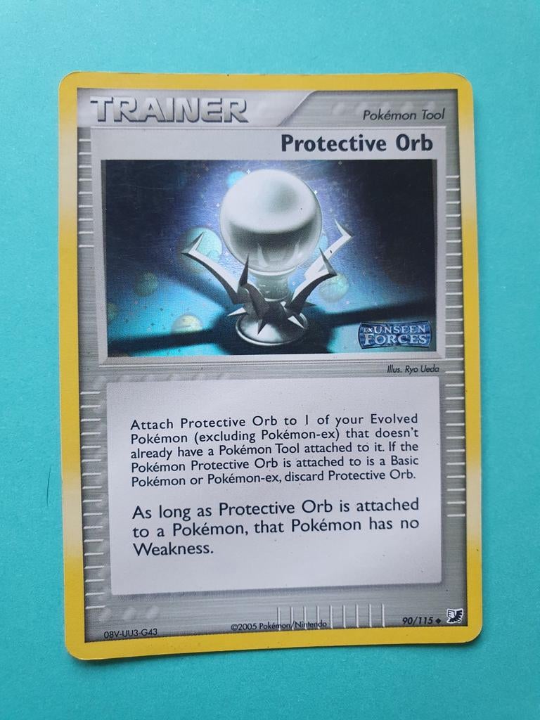 Trainer protective Orb 90/115 unseen forces pokemon kaart, Ophalen of Verzenden, Zo goed als nieuw