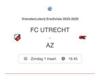 FC Utrecht - AZ Alkmaar tickets vak X 1 maart 16:45, Tickets en Kaartjes, Twee personen, Maart